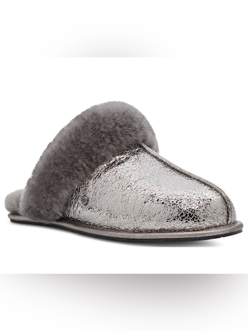 UGG Scuffette Metallic Sparkle Gunmetal Slippers Size 8